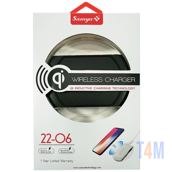 SAMYA WIRELESS CHARGER QI INDUCTIVE CHARGING TECHNOLOGY 5W / 22-O6 / PRETO